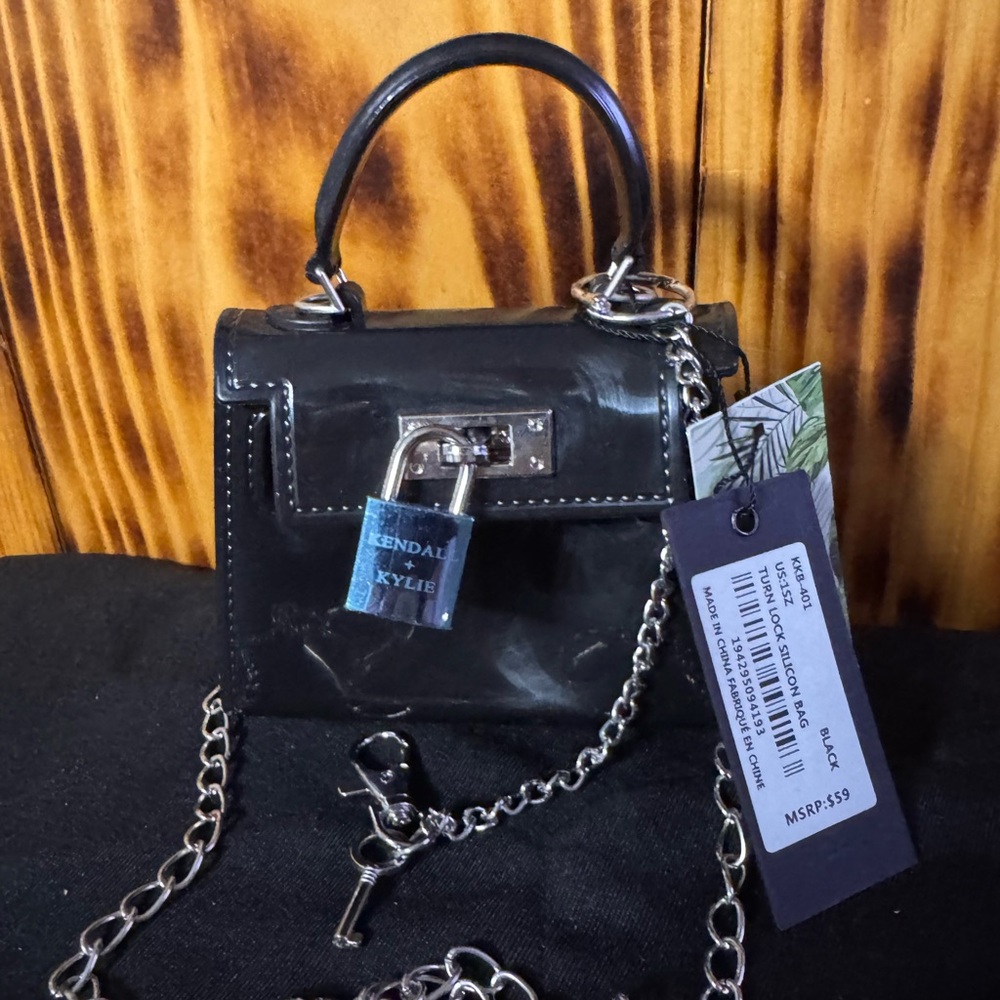 Kendall & Kylie Black Silver Mini Bag